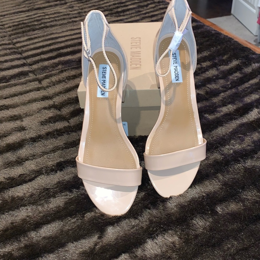 Steve Madden Cream Chunky Heels
